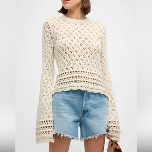 FRAME crochet knit top